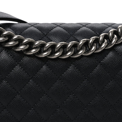 Caviar Quilted Medium Boy Flap Black