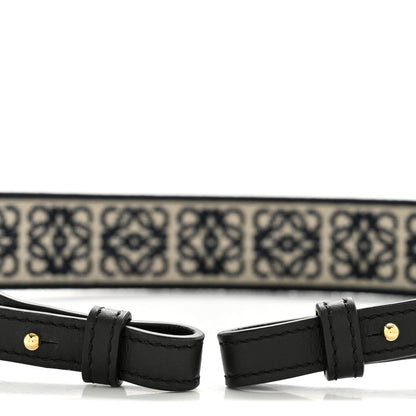 Calfskin Jacquard Anagram Loop Strap Navy Black