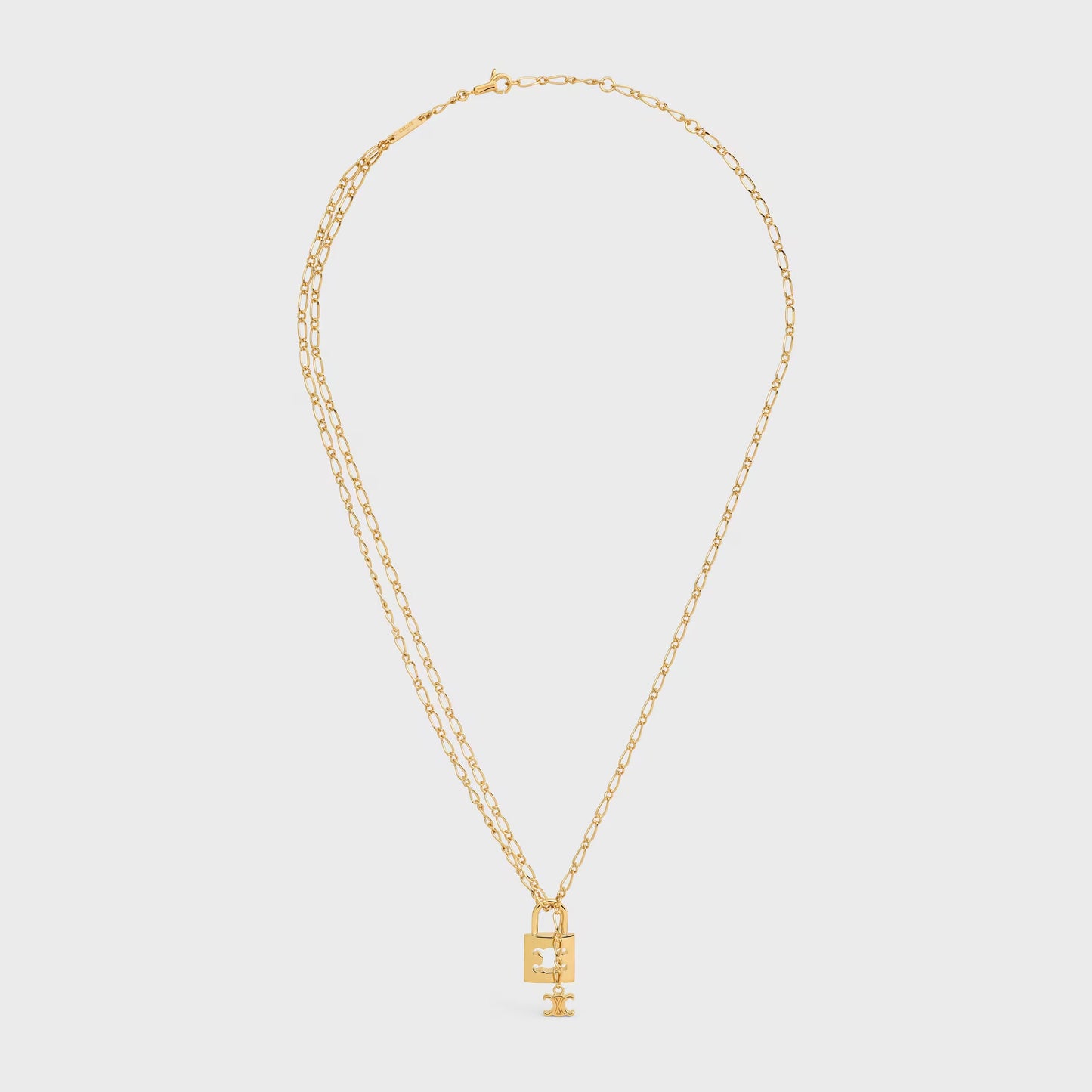 CELINE Triomphe Lock Necklace Brass(2 Colors)