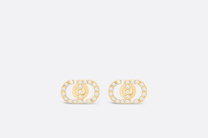 CHRISTIAN DIOR Petit CD Stud Earrings Gold-Finish Metal(Mini/Gold)