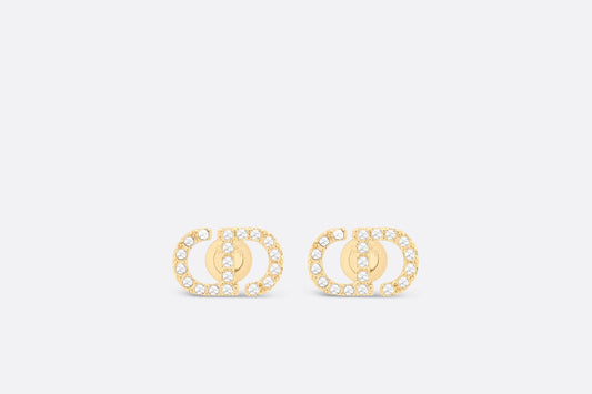 CHRISTIAN DIOR Petit CD Stud Earrings Gold-Finish Metal(Mini/Gold)
