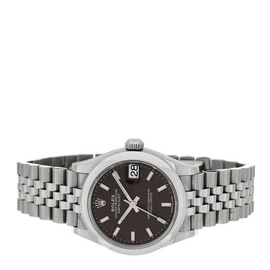 Stainless Steel 31mm Oyster Perpetual Datejust Watch Dark Grey 278240