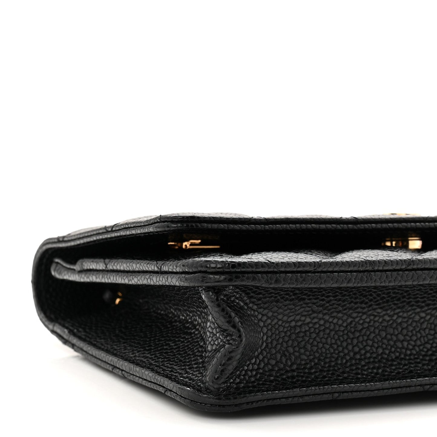 Caviar Quilted Wallet on Chain WOC Black