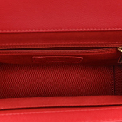 Caviar Quilted Small Business Affinity Flap Red