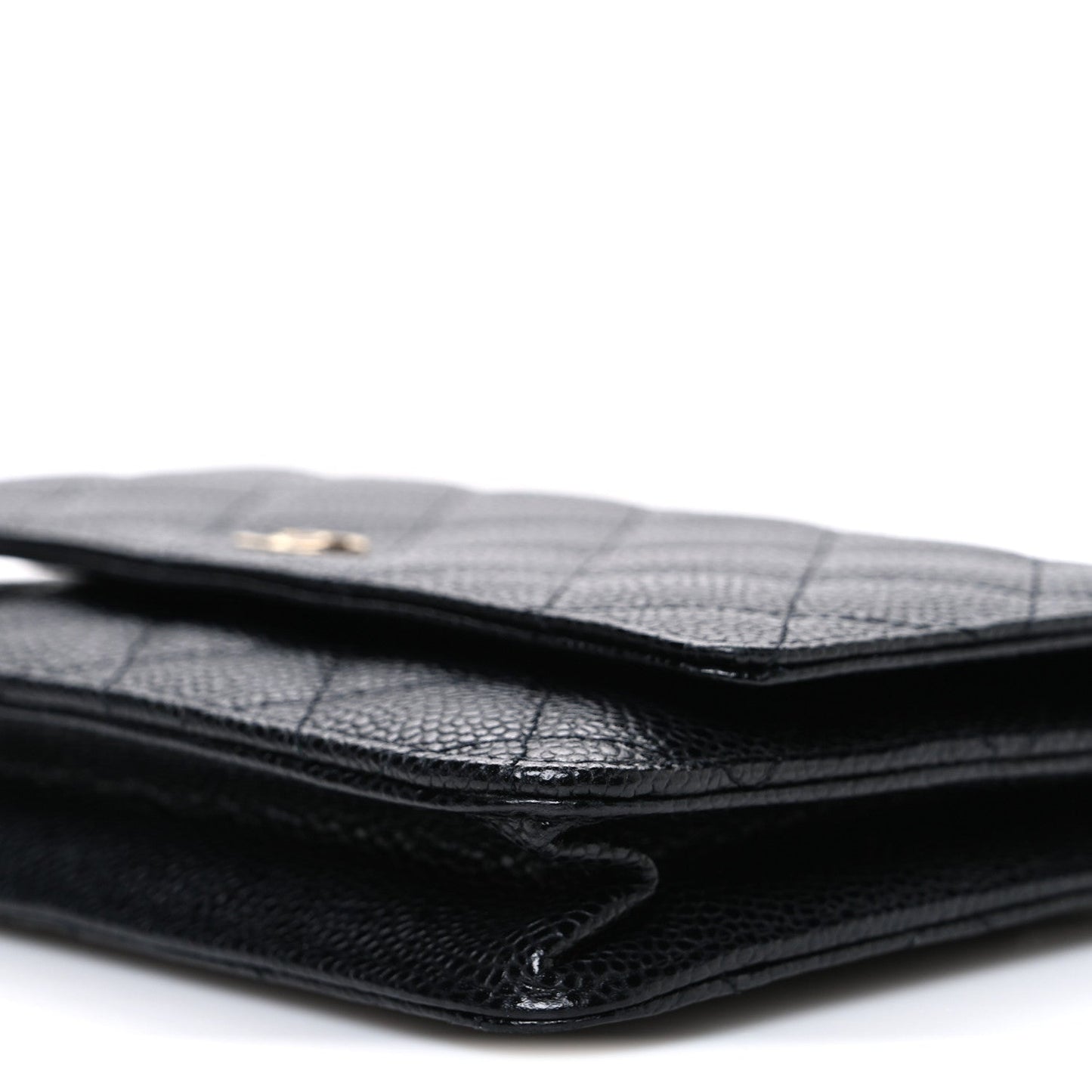 Caviar Quilted Wallet on Chain WOC Black