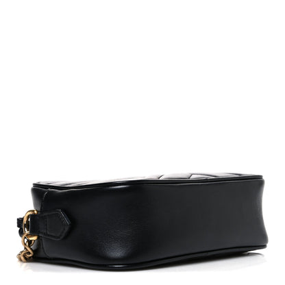 Calfskin Matelasse Mini GG Marmont Chain Shoulder Bag Black