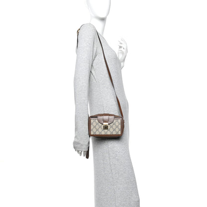 GG Supreme Monogram Mini Clasp Bag Beige Brown