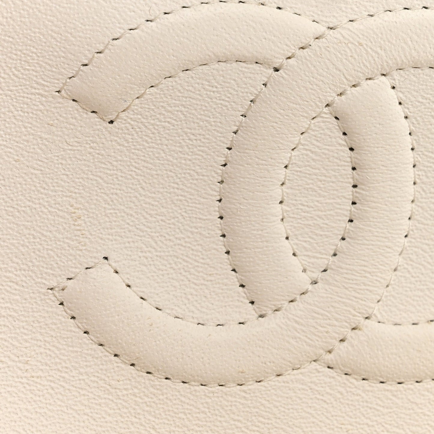 Caviar Quilted Medium Double Flap White