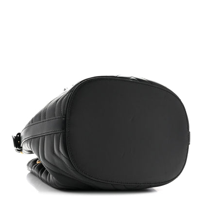 Calfskin Matelasse Sylvie Web GG Marmont Bucket Bag Black