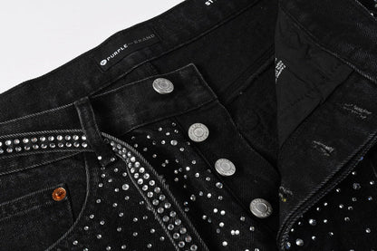 Purple Brand Crystal Diamond Jeans #9128