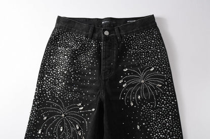 Purple Brand Crystal Diamond Jeans #9125