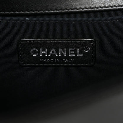 Lambskin Quilted Medium Boy Flap Black