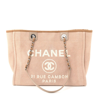 Mixed Fibers Small Deauville Tote Beige