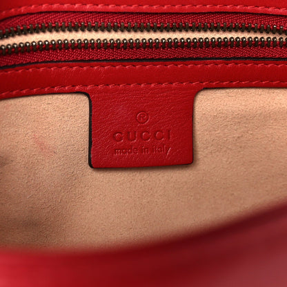 Calfskin Matelasse Small GG Marmont Shoulder Bag Hibiscus Red