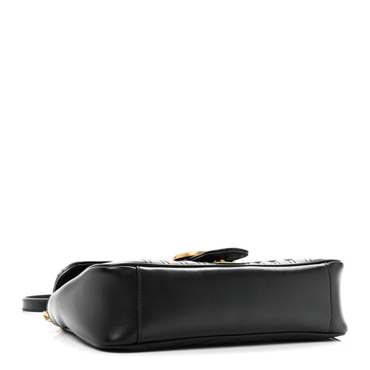 Calfskin Matelasse Small GG Marmont Shoulder Bag Black