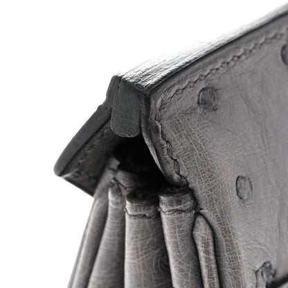 Ostrich Birkin 25 Gris Agate