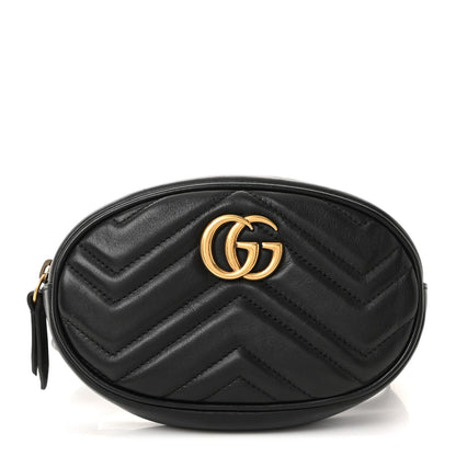 Calfskin Matelasse GG Marmont Belt Bag 85 34 Black