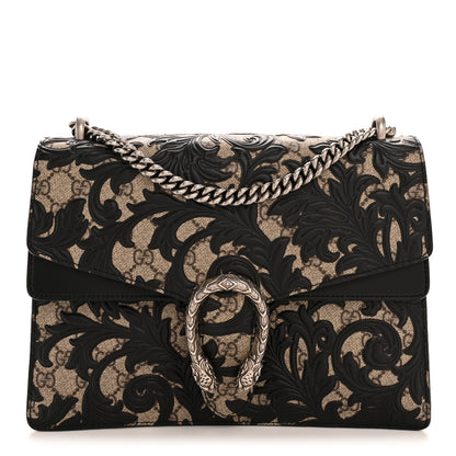 GG Supreme Monogram Arabesque Medium Dionysus Shoulder Bag Black