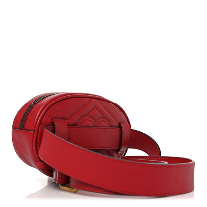 Calfskin Matelasse GG Marmont Belt Bag 105 42 Hibiscus Red