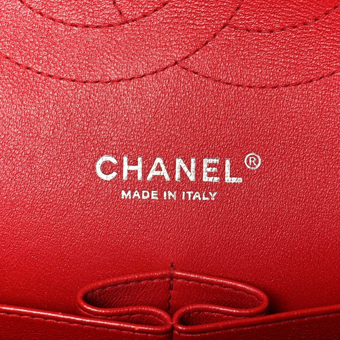 Caviar Chevron Quilted Jumbo Double Flap Dark Red