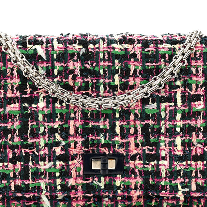 Tweed Quilted Reissue Wallet On Chain WOC Pink Multicolor