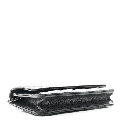 Caviar Quilted Wallet on Chain WOC Black