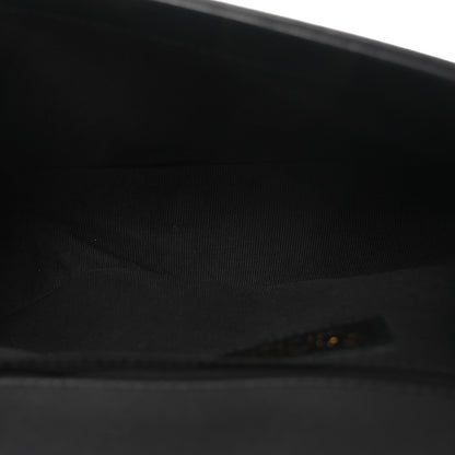 Lambskin Chevron Quilted Medium Boy Flap Black