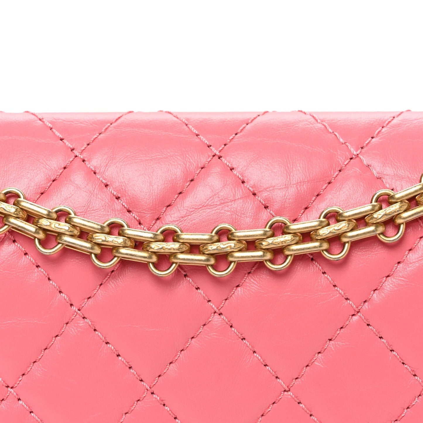 Aged Calfskin Quilted 2.55 Reissue Mini Flap Pink