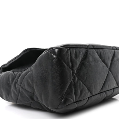 Goatskin Quilted Large Chanel 19 Flap Black