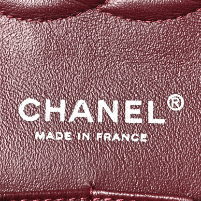 Lambskin Quilted Medium Double Flap Black