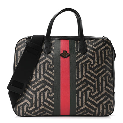 GG Supreme Monogram Caleido Web Briefcase Black