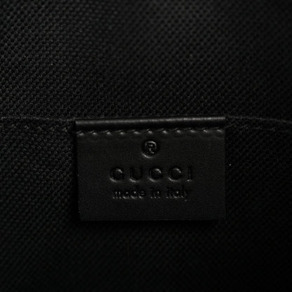 GG Supreme Monogram Web Small Flat Messenger Bag Black Grey