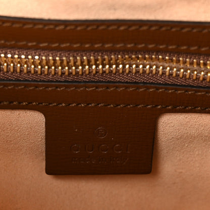 GG Supreme Monogram Azalea Calfskin Web Small Jackie 1961 Hobo Beige Ebony Brown Sugar