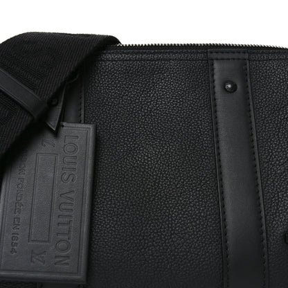 Grained Calfskin Aerogram City Keepall Black