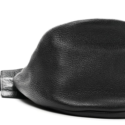 Grained Calfskin Large Slouchy Banana Bag Black
