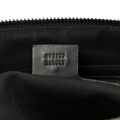 Soft GG Supreme Monogram Appia Calfskin Web East West Messenger Bag Black Grey