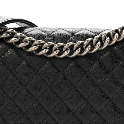Caviar Quilted Medium Boy Flap Black