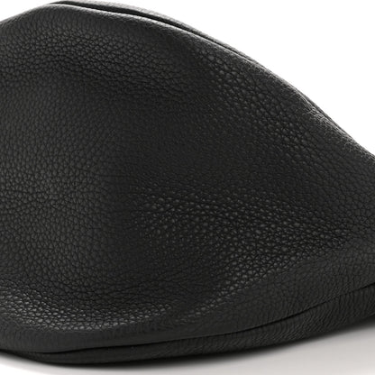 Grained Calfskin Large Slouchy Banana Bag Black