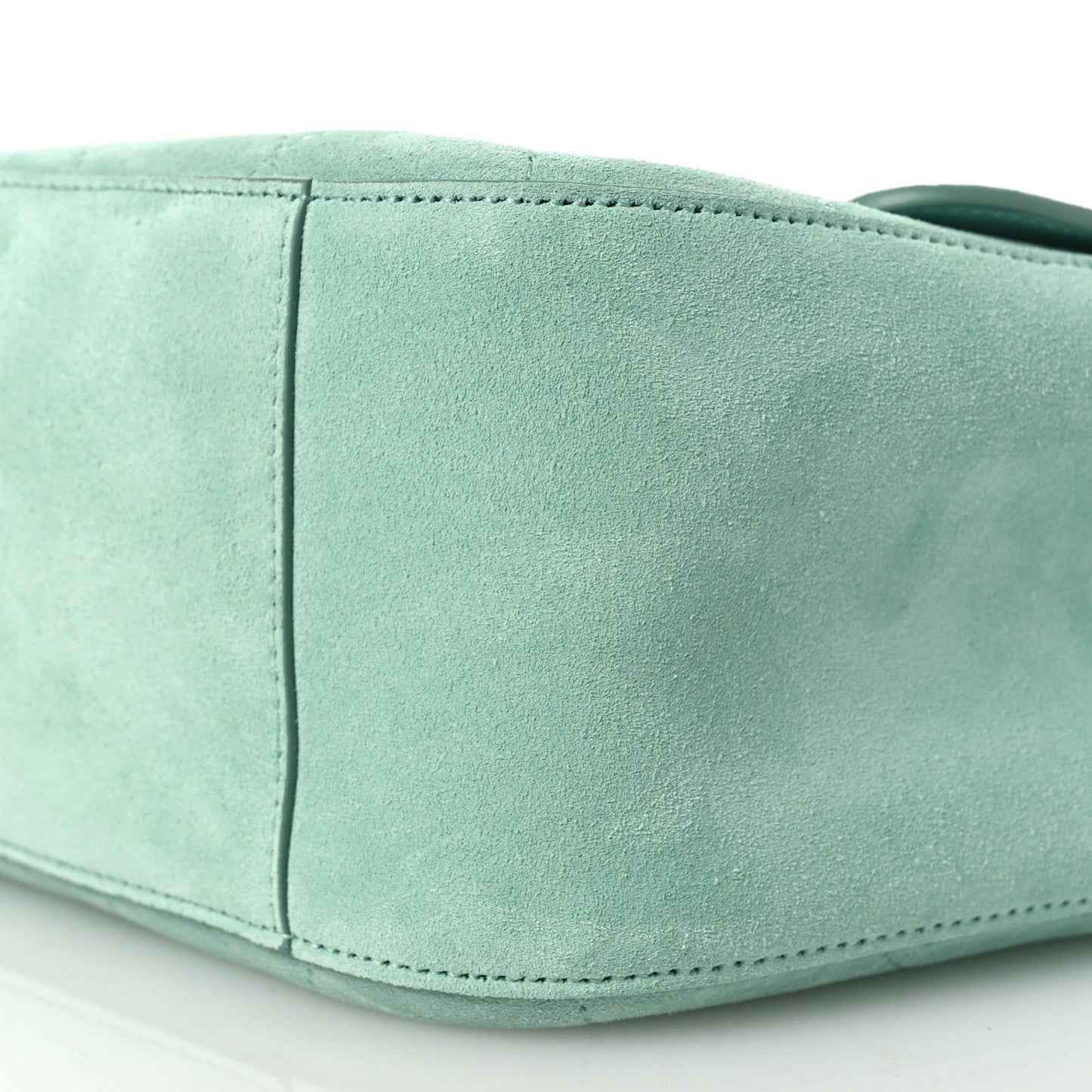 Suede Calfskin Small Souplissimo Maxi Flap Green