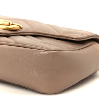Calfskin Matelasse Super Mini GG Marmont Shoulder Bag Porcelain Rose