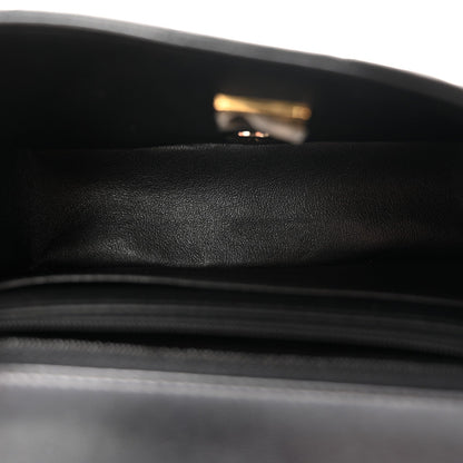 Lambskin Quilted Mini Rectangular Flap Black