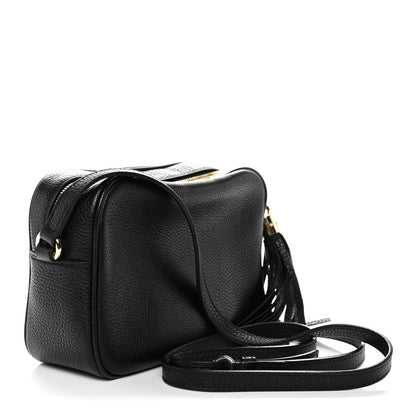 Pebbled Calfskin Small Soho Disco Bag Black