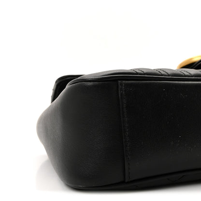 Calfskin Matelasse Small GG Marmont Shoulder Bag Black