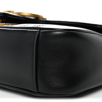 Calfskin Matelasse Mini GG Marmont Shoulder Bag Black