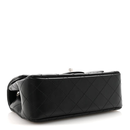Lambskin Quilted Mini Rectangular Flap Black