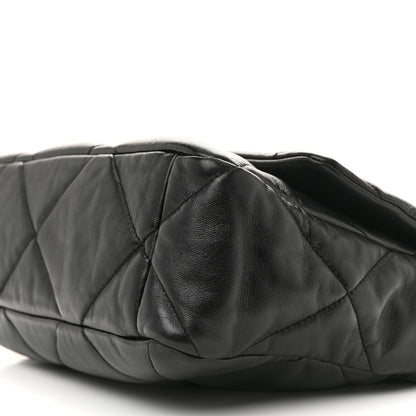 Lambskin Quilted Large Chanel 19 Flap Black