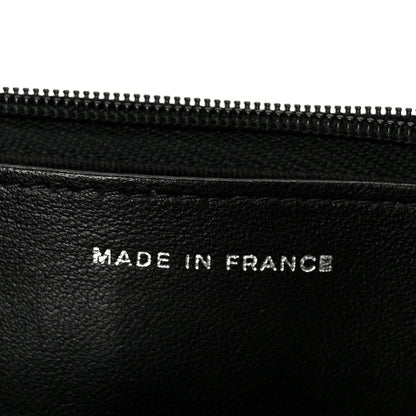 Pearly Lambskin Quilted Wallet On Chain WOC So Black