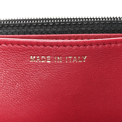 Lambskin Quilted Pearl Crown Wallet On Chain WOC Black