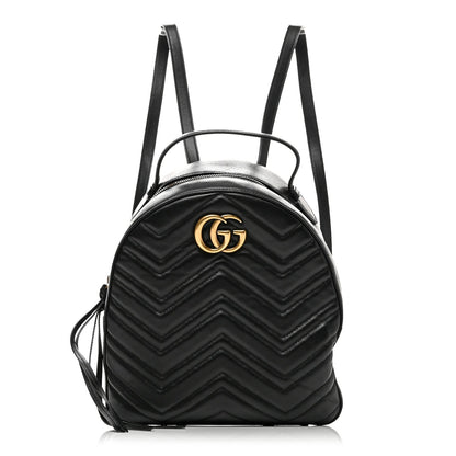 Calfskin Matelasse GG Marmont Dome Backpack Black