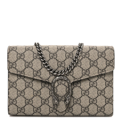 GG Supreme Monogram Mini Dionysus Chain Wallet Beige Taupe